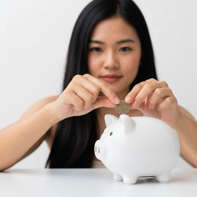 Person investing money in a piggy bank, representing proactive financial planning for retirement