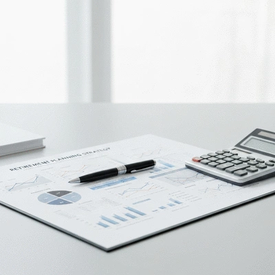 Detailed retirement planning strategy document on a desk