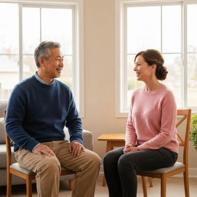 Senior couple discussing retirement plans with a financial advisor, showing diverse income sources